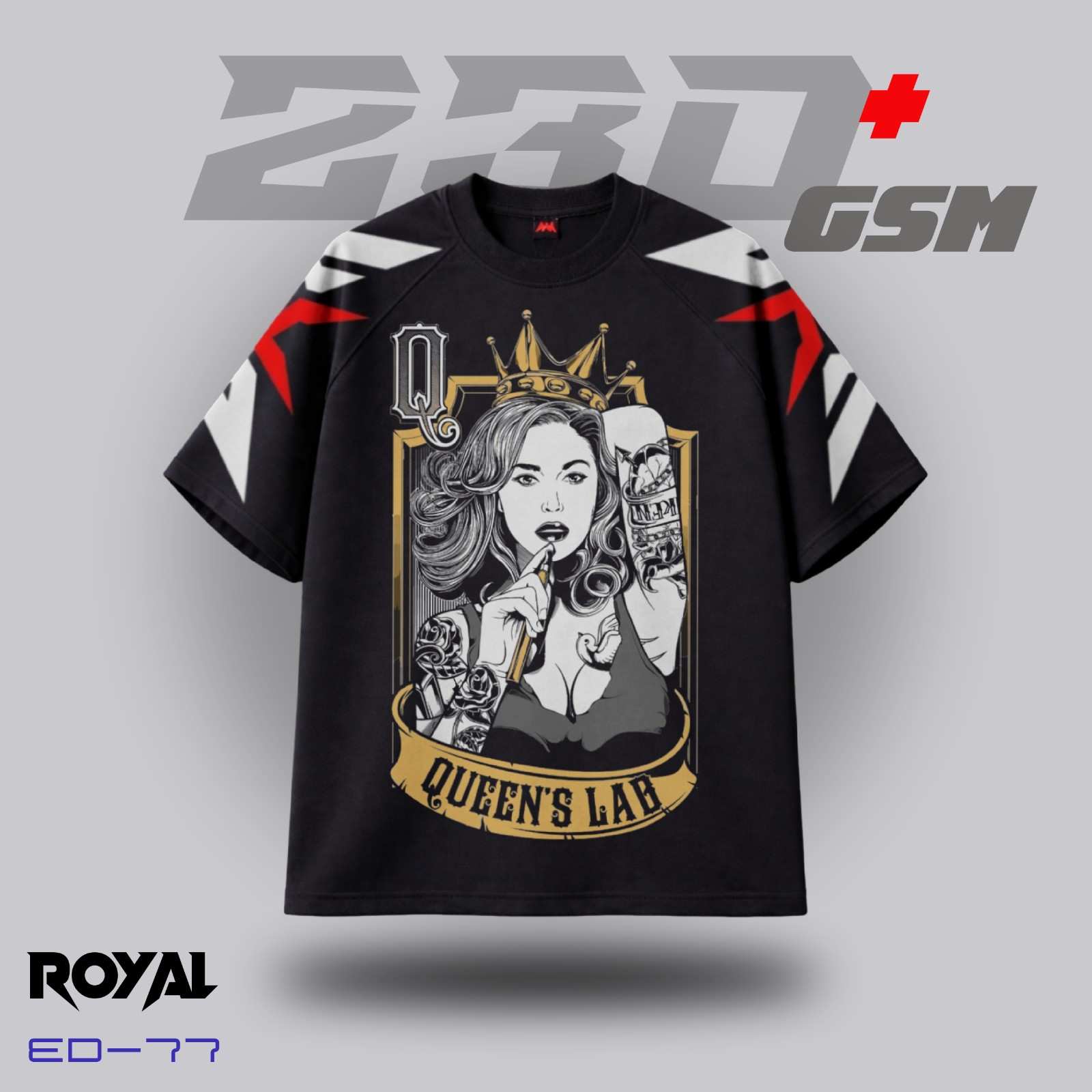 👑 "QUEEN'S LAB" Iconic Oversized T-Shirt | ED-77