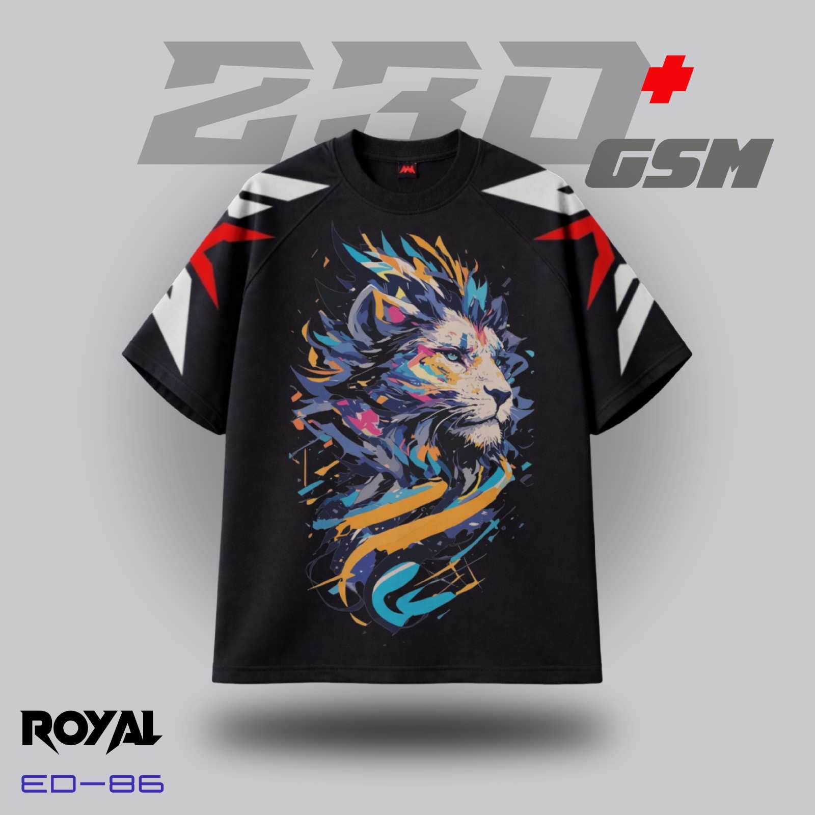 🦁 "ABSTRACT LION" Iconic Oversized T-Shirt | ED-86