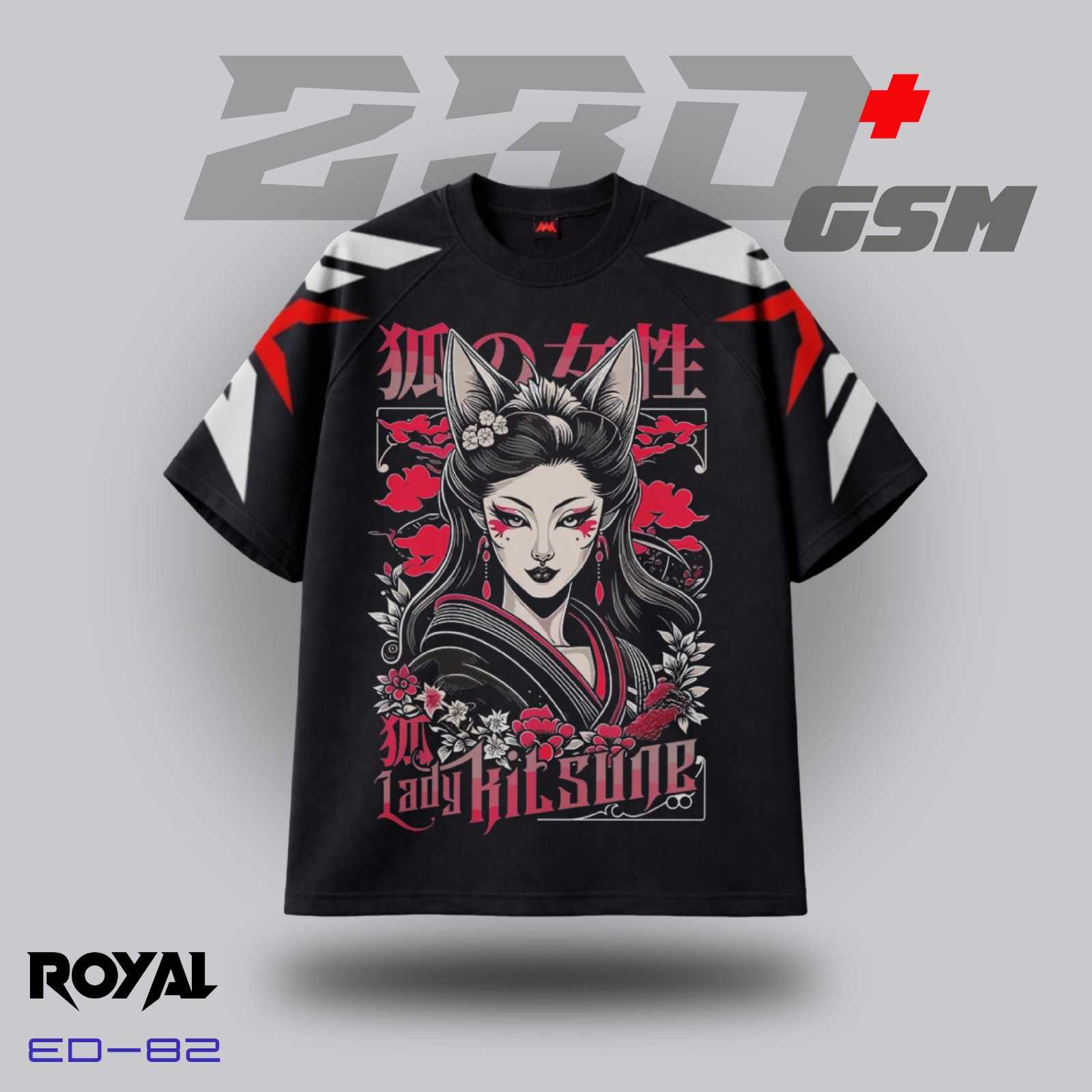 🦊 "LADY KITSUNE" Iconic Oversized T-Shirt | ED-82